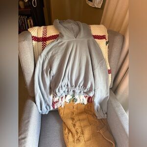 Abercrombie & Fitch Light Blue Hoodie Sweater